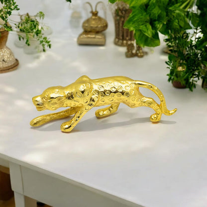 The Spiritual Living Wildlife Animal Statue Leopard Panther Jaguar Metal Showpiece Home Décor Decorative Table Showpiece for Home